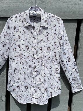 Banana Republic Dillon poppy-floral long sleeve blouse